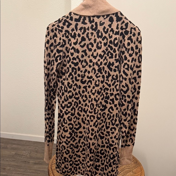 Ruby Moon Leopard Open Front Cardigan in Tan/Black Cozy Sz XS Eclectic Grandma - Picture 6 of 9